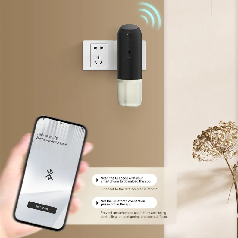 Fragrance Diffuser Wall Mounted Air Purifier Perfume Freshener  Smart Home Electric Aromatic Oil Capacity 150ml for Room