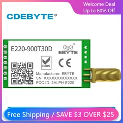 Module de Transmission sans fil LoRa ISM, E220-900T30D/868MHz, spectre étalé, Interface DIP UART, antenne 915, SMA-K