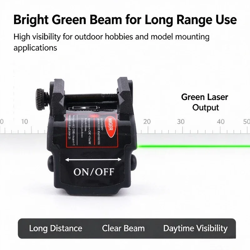 Upgraded Mini USB Rechargeable Green Laser Indicator, Shock Resistant Long Range Model Mount Green Light for Hobby Model
