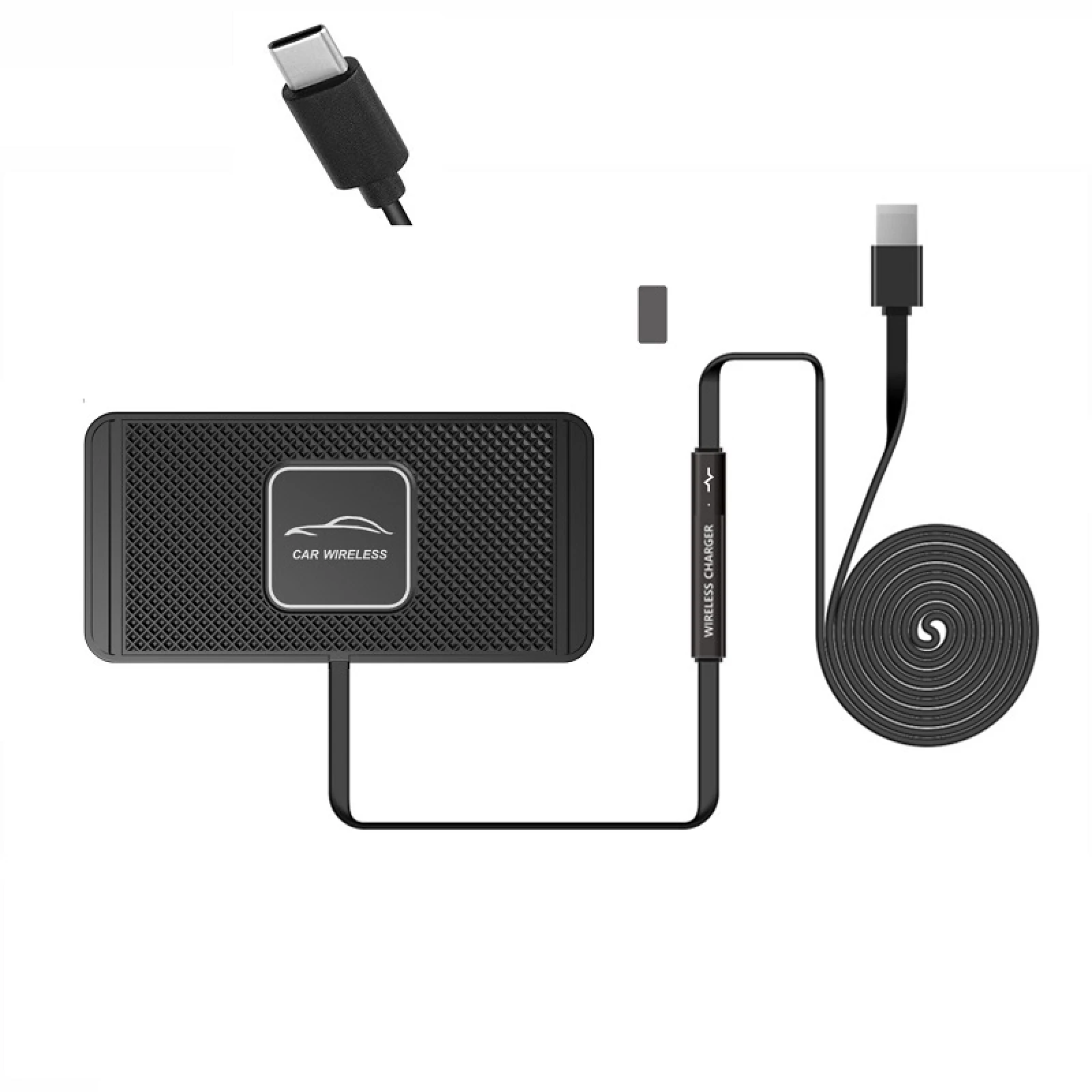

C1 15W TYPEC Interface Car Anti-slip Mat QI standard Wireless Charger, Cable Length 1m