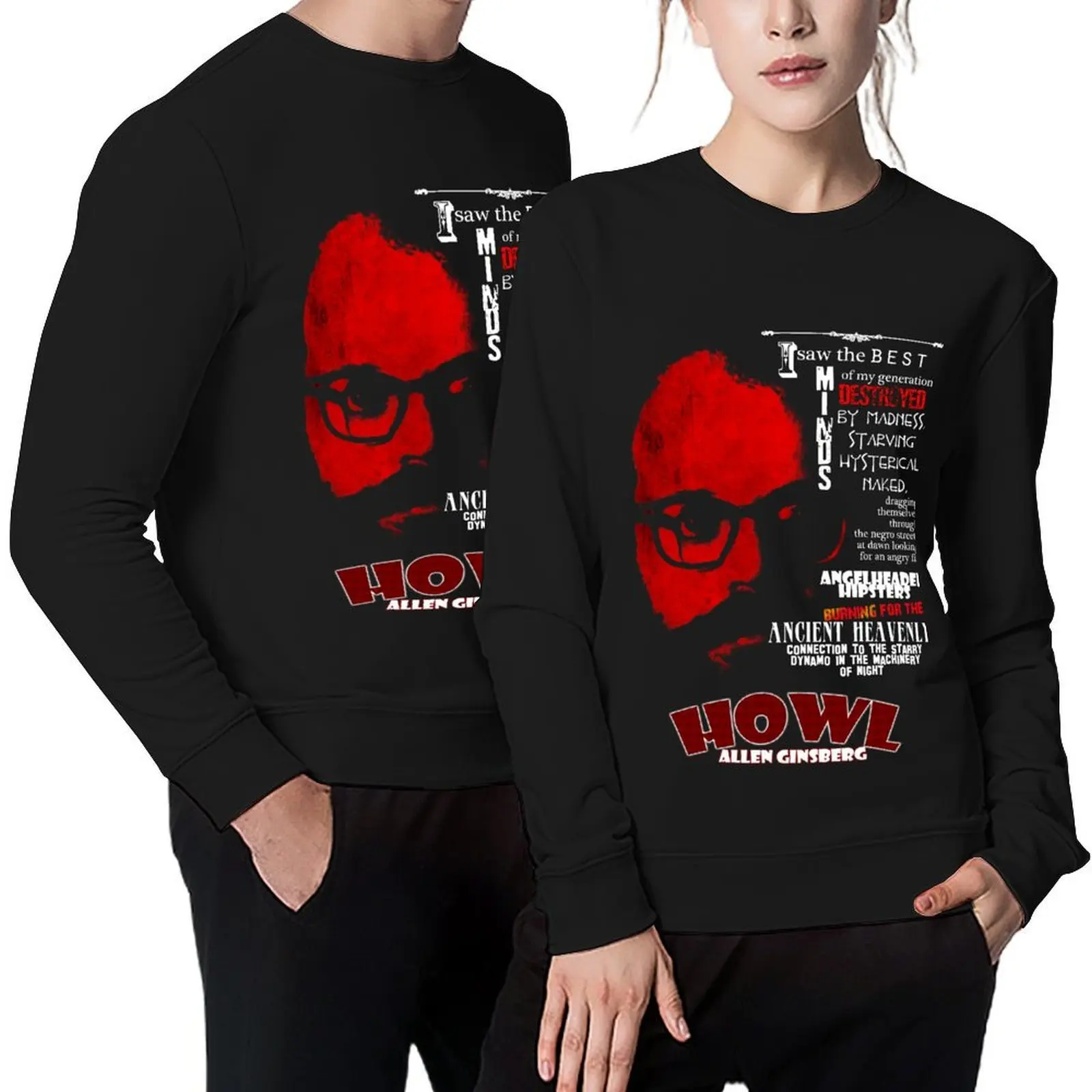 

Allen Ginsberg Howl - Beat Poem Author T-shirt Pullover autumn new products anime clothing men's coat men's sweat-shirt pullover