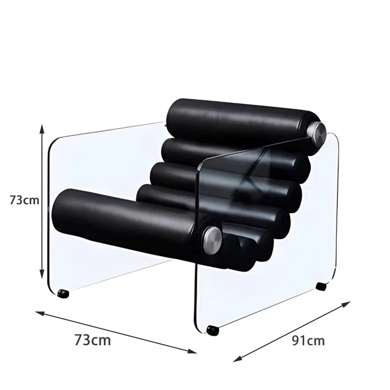 

Internet Celebrity Villa Special-Shaped Glass Armrest Single Chair Unique Design Personality Home Furniture