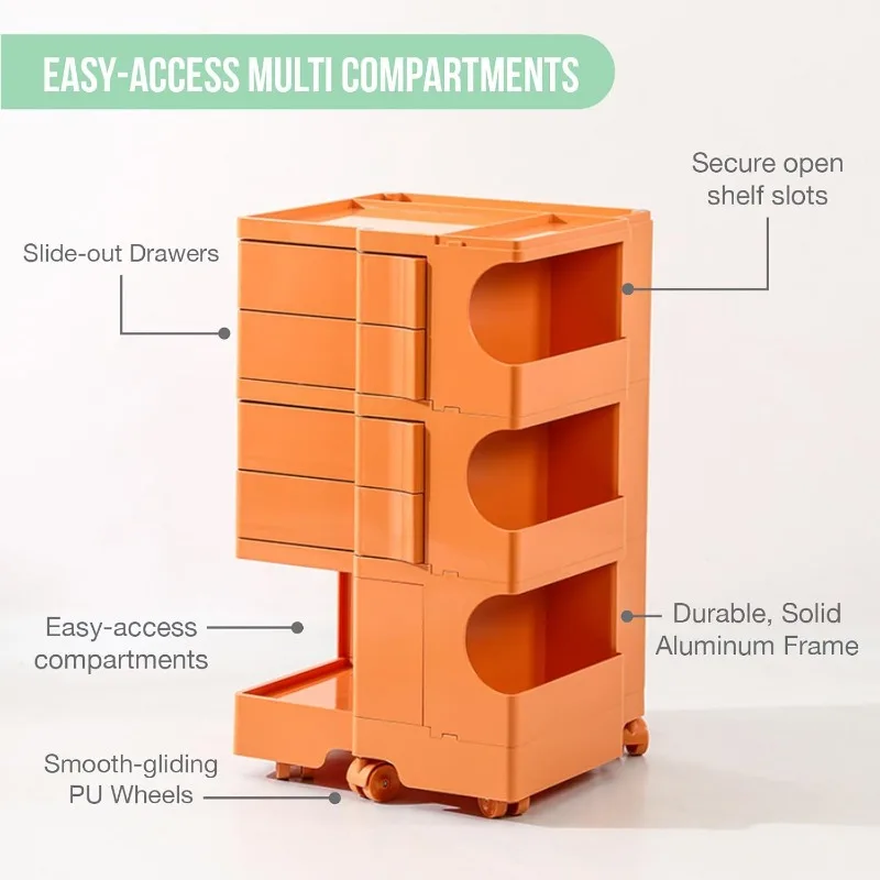 Carrello portaoggetti multiuso-stoccaggio industriale con ruote e cassetti estraibili-carrello Trolley professionale