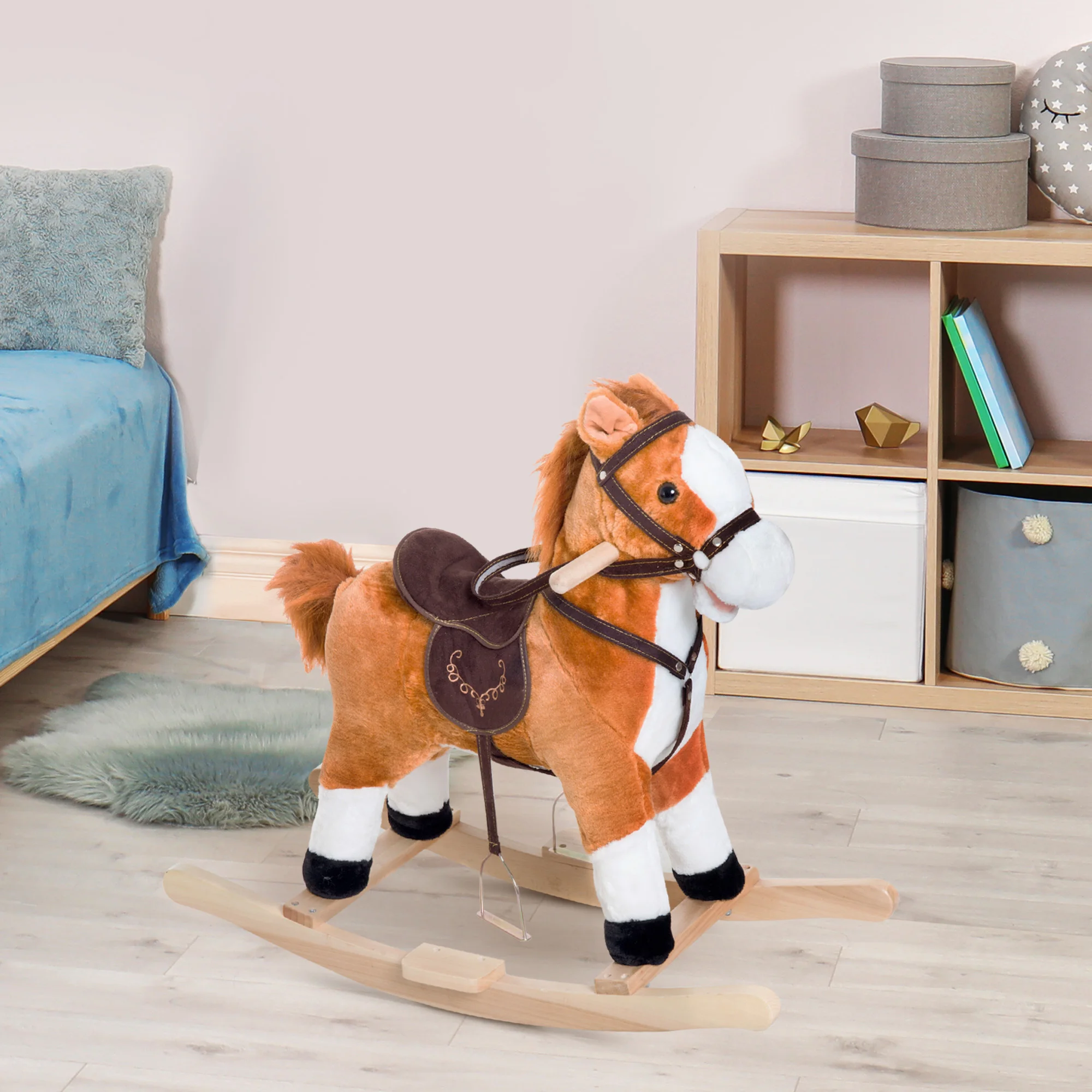 Kids Toys Horse - Kinderen Pluche Speelgoed Schommelpaard Pony Peuter