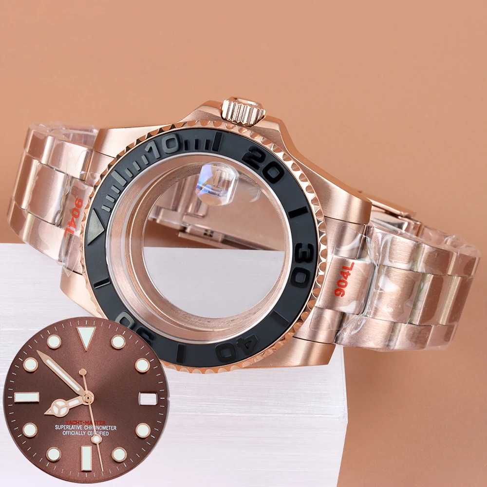 مع 28.5 مللي متر براون أمة الله الهاتفي الأيدي 40 مللي متر الياقوت ساعة زجاجية الحال بالنسبة NH34 NH35 NH36 NH38 حركة نحى المحار سوار