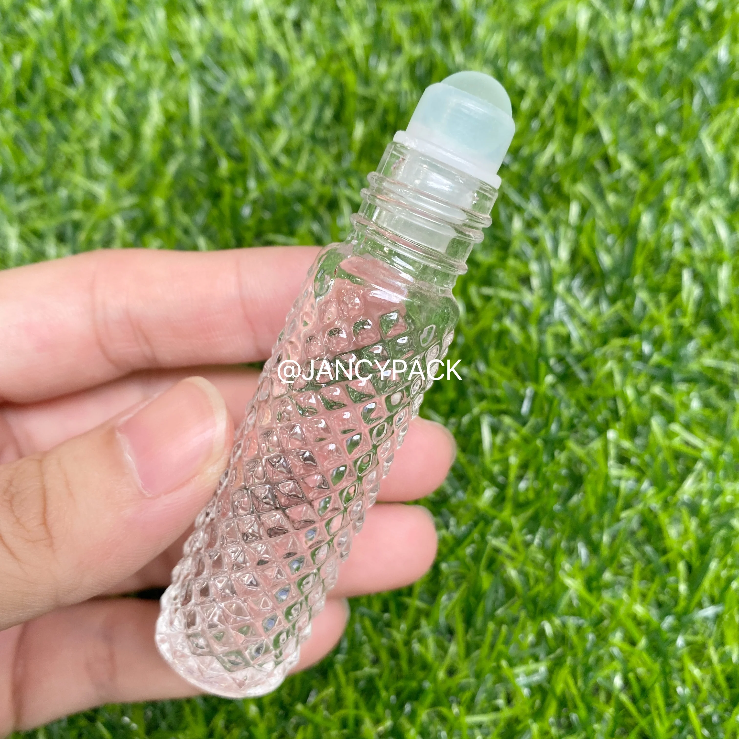 Botellas con rodillo de vidrio de 10ml para aceites esenciales con bola de rodillo de plástico, botella transparente recargable, contenedores en rollo de masaje a prueba de fugas