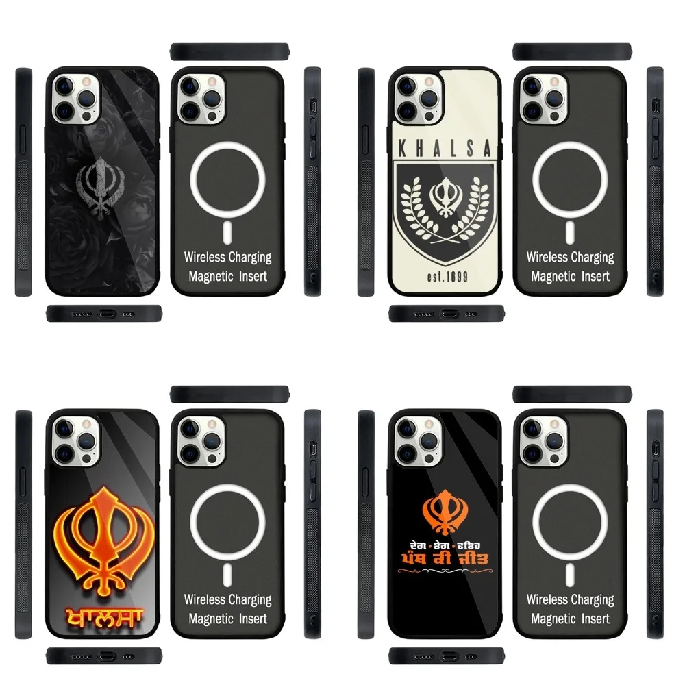 Sikhism Khanda  Phone Case Strong Magnetic For IPhone 16,15,14,13,Pro,Max,Plus,11,12,Mini For Magsafe Wireless Charging