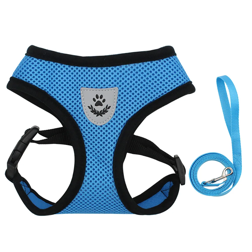 Small Dog Harness and Leash Set Summer Puppy Breathable Mesh Reflective Cat No Pull  Dog Reflective  Adjustable Pet Vest Style - view 5