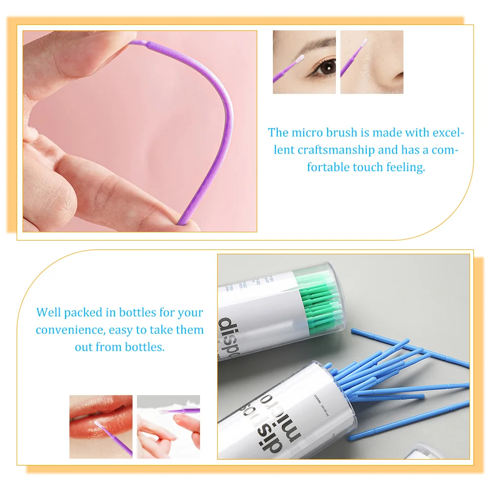

Eyelash Cleansing Stick Disposable Mascara Wands Brush Brushes Eyeliner Makeup Micro Applicators Small Mini Cotton Swab