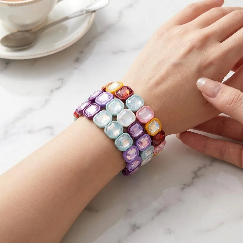 2026 12x14mm Kristallperlen Chunky Armbänder für Damen, Böhmisches Buntes Zirkonia-Armreif-Handschmuck – Detail 11