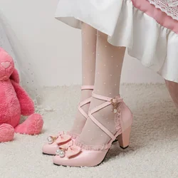 Cone High-Heeled Princess Shoes Big Girl Sandals Bow Children Summer Shoes 2022 New Fashion Sweet 8 10 12 14 16 Years Old