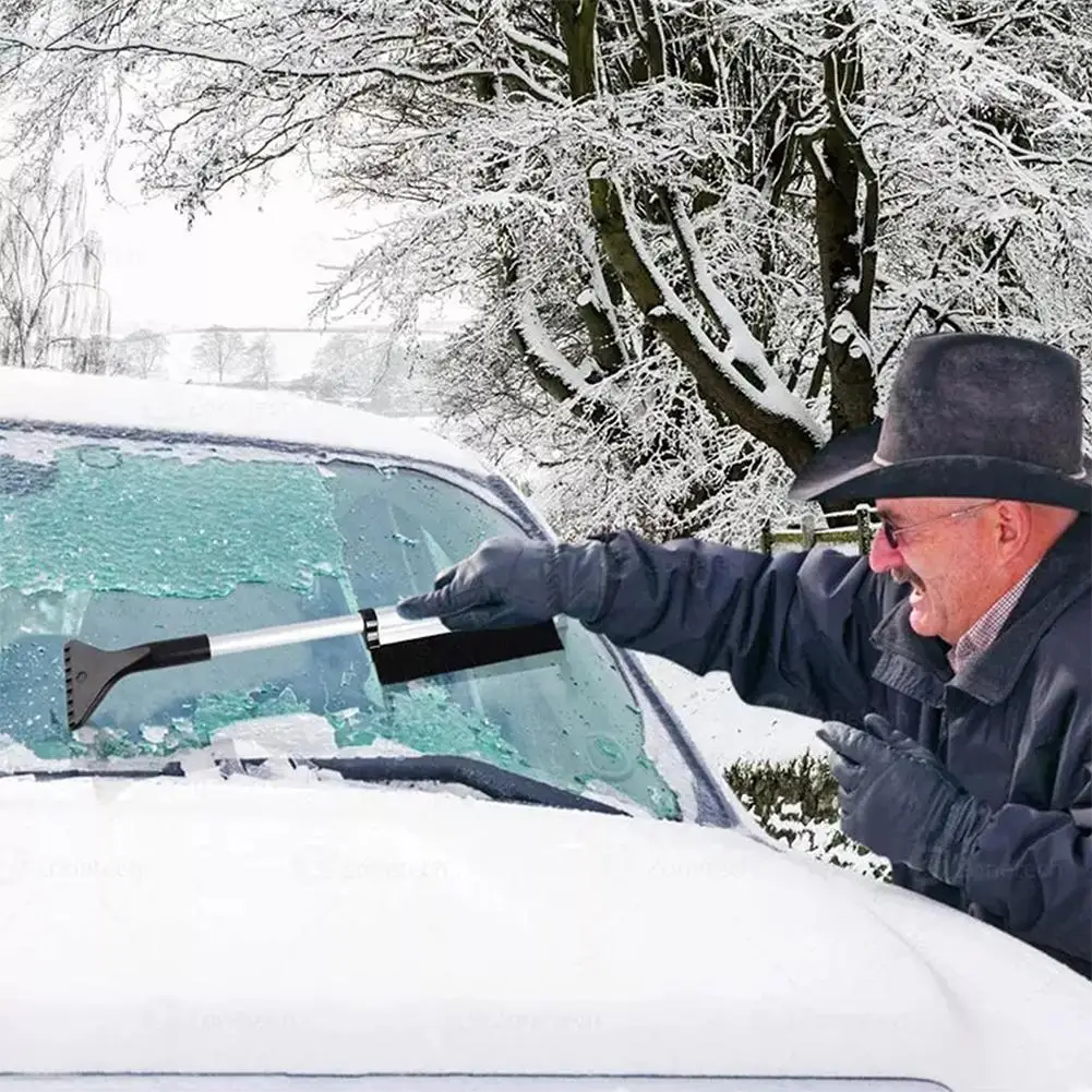 Parabrezza per auto Raschietto per il ghiaccio Raschietto per neve Spazzola per il ghiaccio telescopica rotante Rimozione scopa Raschietto invernale veloce Pulizia della neve pulita T S4N0