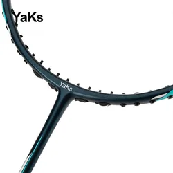 YaKs Brand Carbon Fiber Badminton Racket 4U Badminton Racket Finished Product 24 Pounds Badminton Racket