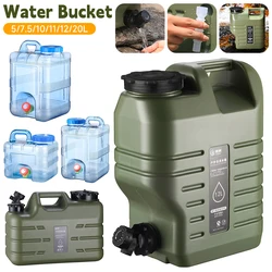 5/6/8/10/13/18/20L Camping Bucket Waterbag Large Capacity Water Pouch Detachable Faucet Driving Water Tank Travel Water Canister