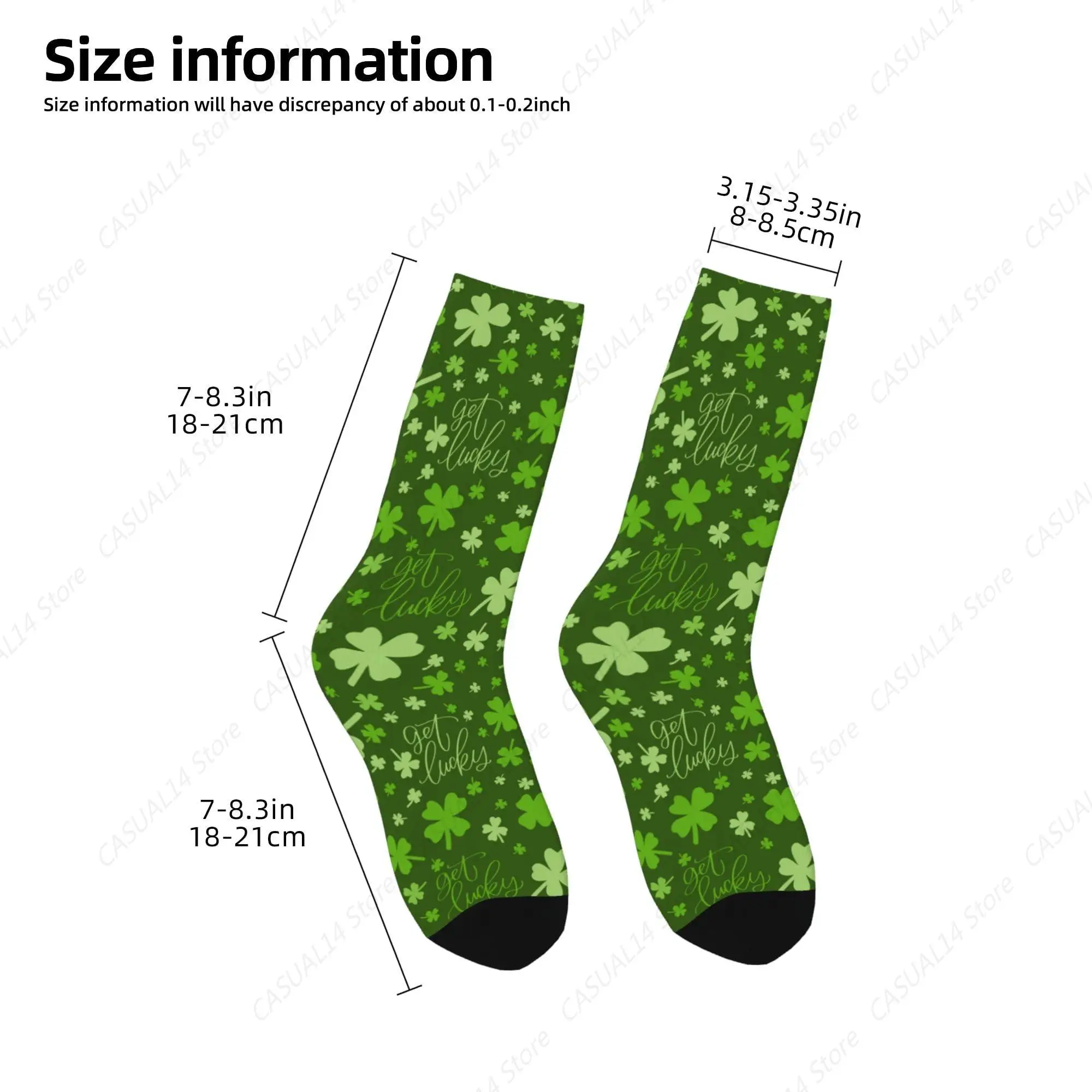 St. Patrick's Day Shamrocks Clover Unisex Casual Socks, Novelty Crew Socks for Women Men Birthday Anniversary Holiday