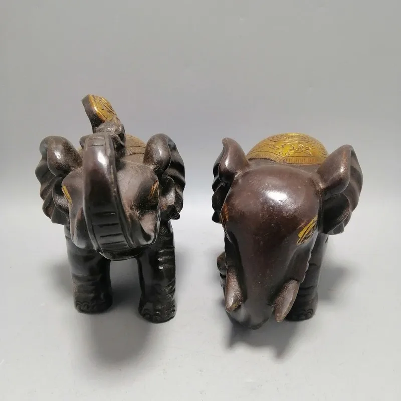 Brass crafts antique elephant home living room decorative ornaments pair