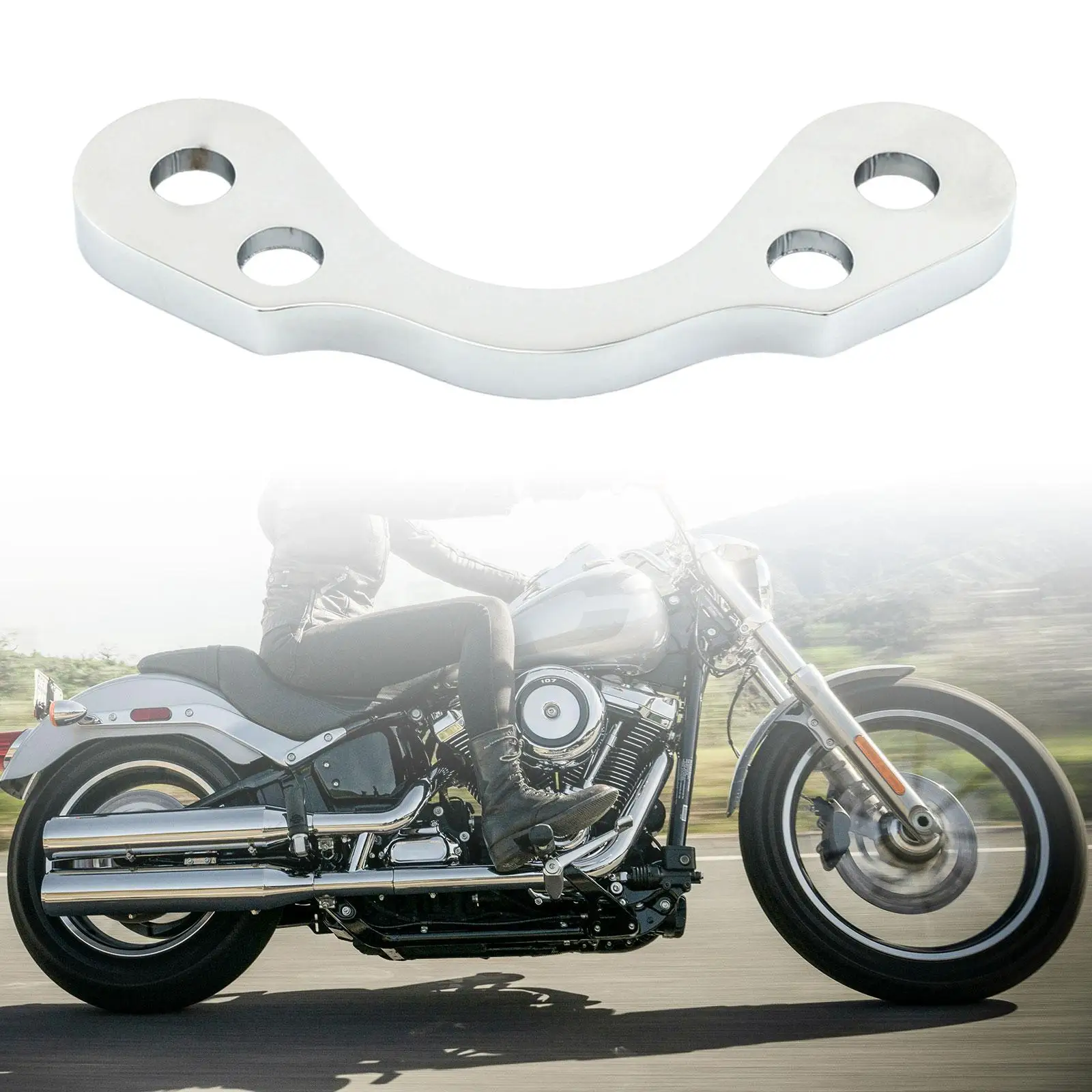 Universal Aluminum Alloy Top Clamp Handlebar Tree Adapter Riser for Motorbike 22mm 2