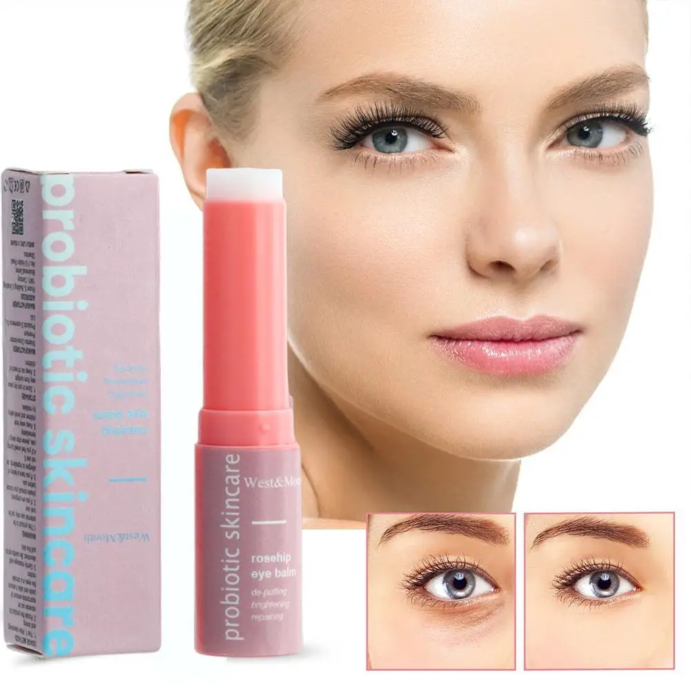Barra de crema para ojos de fruta rosa, bálsamo para ojos de rosa mosqueta Extra renovador, aparato de crema antiarrugas para ojeras y bolsa de ojos G8L8