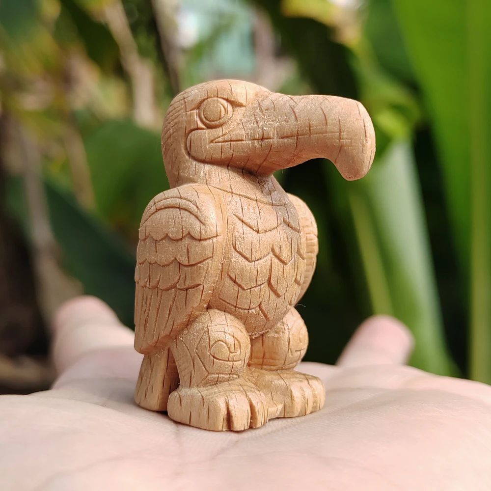 1.8 Inch Hand-Carved Wooden Seabird Figurine Ornament, Natural Style, Animal Theme, Suitable for Party Decorations, Tabletop Decorations, Indoor Decorations, Fireplace, Bedroom, New Year Gifts, Centerpiece Decorations, Back-To-School Season Gifts