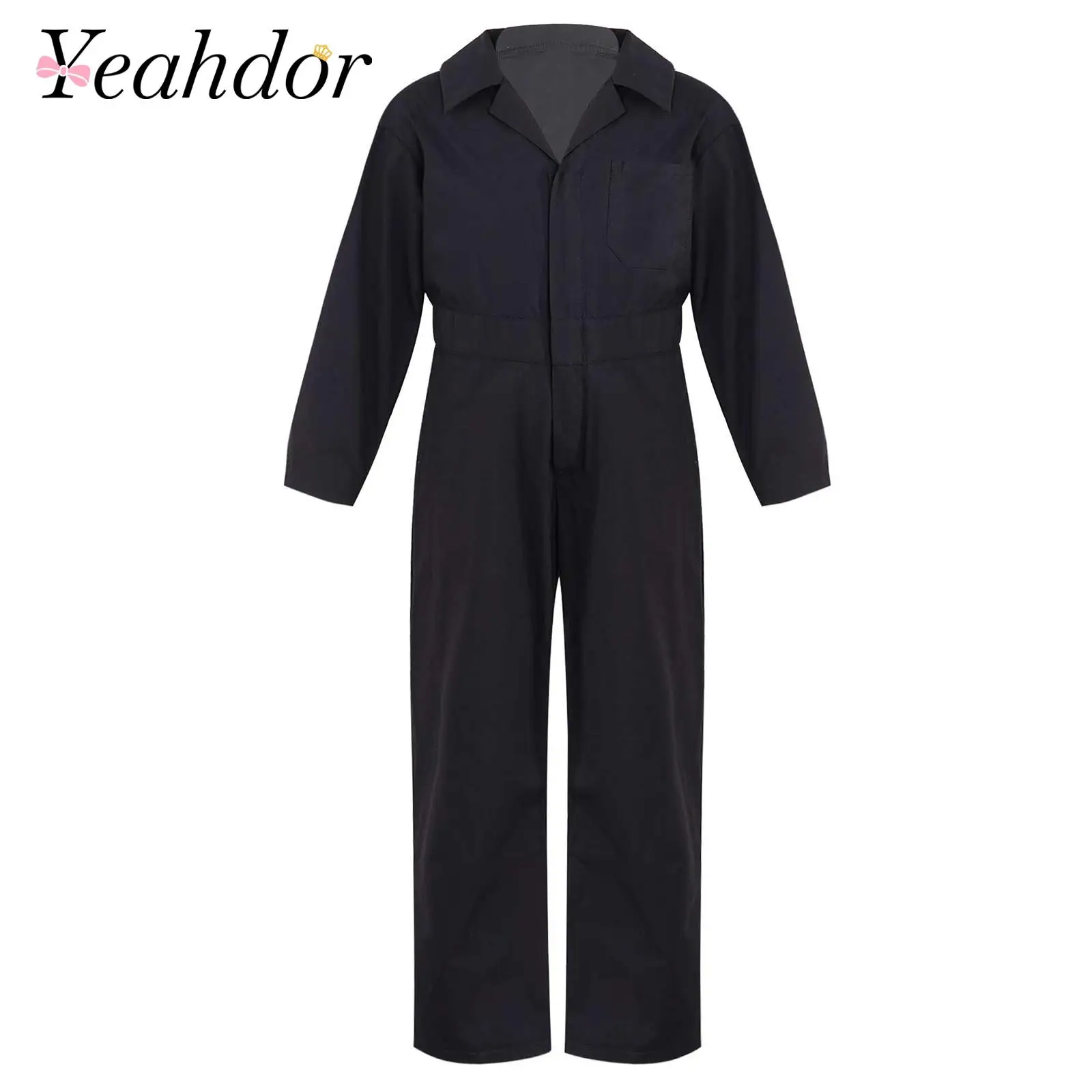 Autumn Kids Boys Jumpsuit Mechanic Boiler Costume Coverall Halloween Cosplay Long Sleeve Bodysuit Children Zipper Overalls