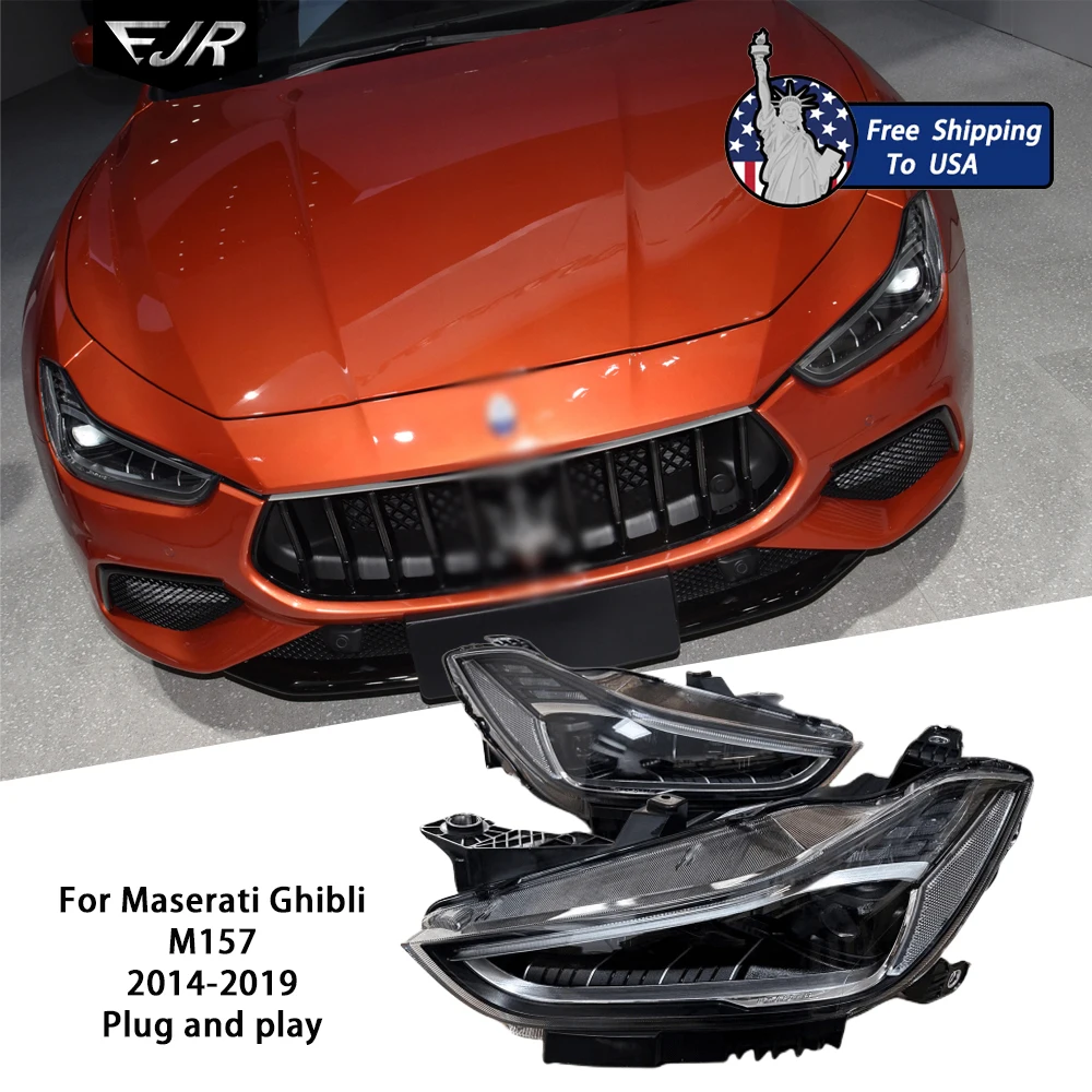 

Автомобильный фонарь EJR для Maserati Ghibli M157, светодиодные фары 2014-2019, обновление 2023, передний фонарь для автомобиля Trofeo Plug and play