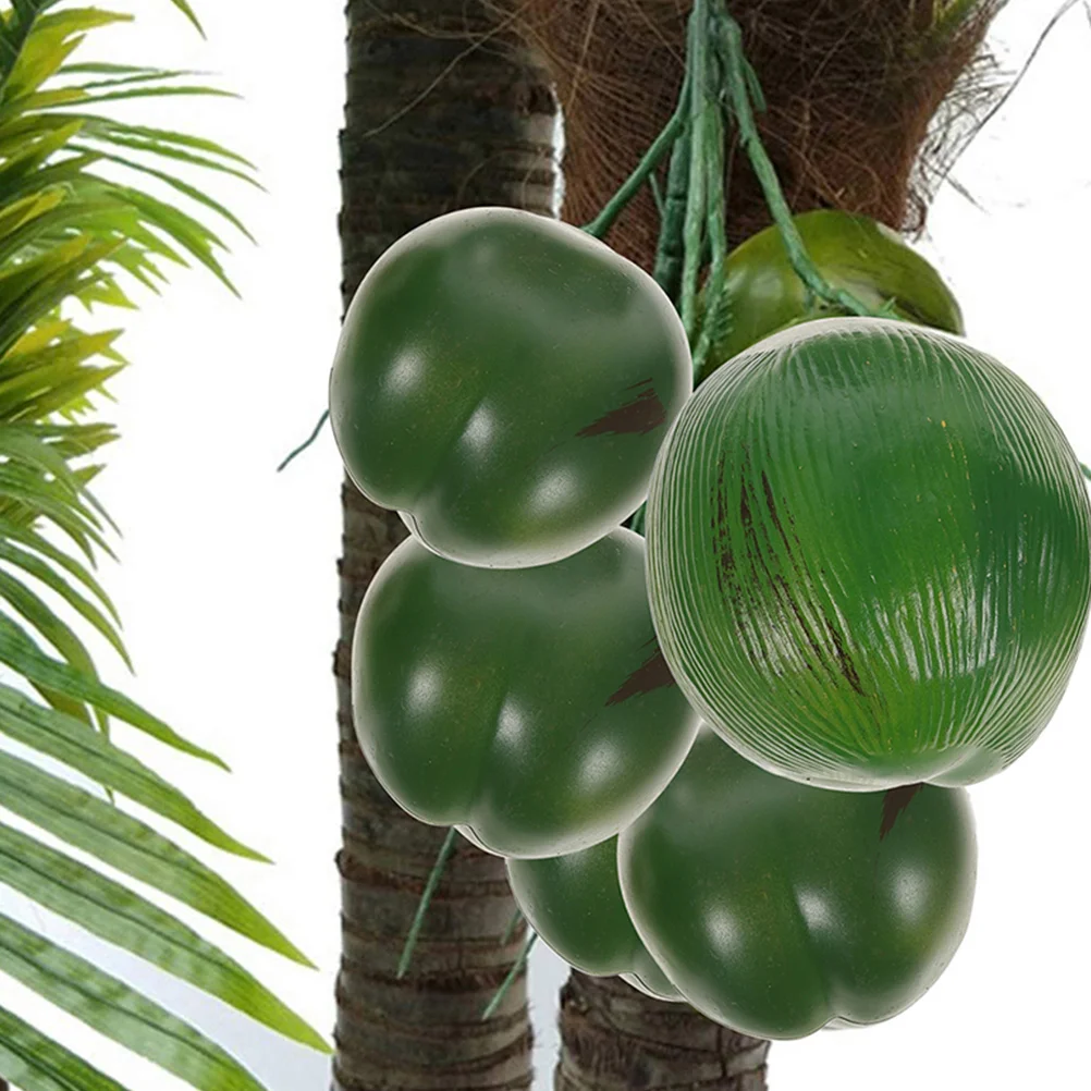 

3Pcs Soft PVC Realistic Coconuts Decor Artificial Fruits Tropical Party Accessories