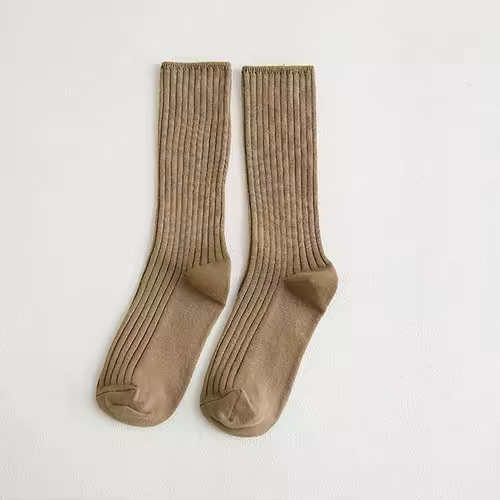 1 Pair Retro Women Cotton Loose Socks Autumn Winter Knitting Solid Color Long Black Korean Japanese Student Girls Stockings - Image 14