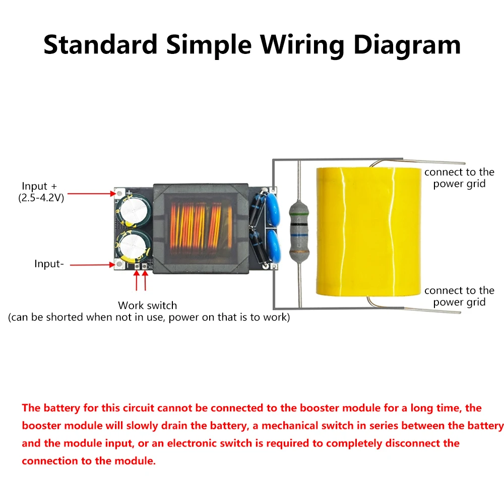 DC 4.2V to 4kV Mosquito Boost Module Universal 70W High Power Arc DIY Strong Electric Mosquito Beater Efficient Mosquito Shooter