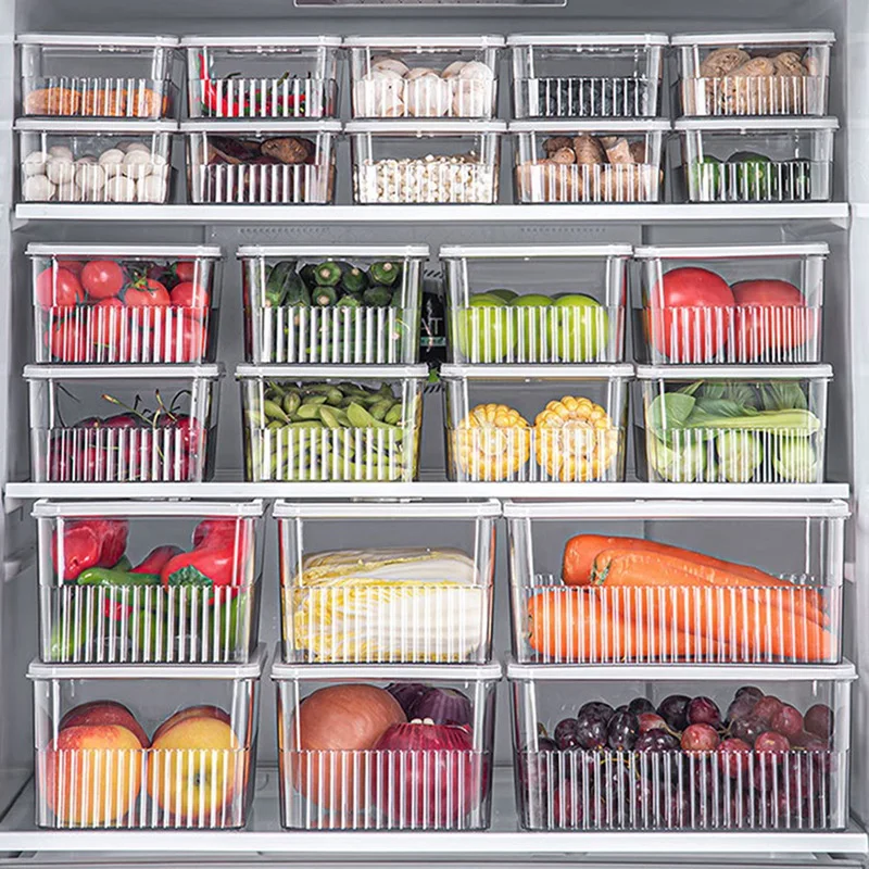 

Durable Fresh-Keeping Refrigerator Storage Box For Vegetable And Fruit, Food Storage Container For Pantry Kitchen