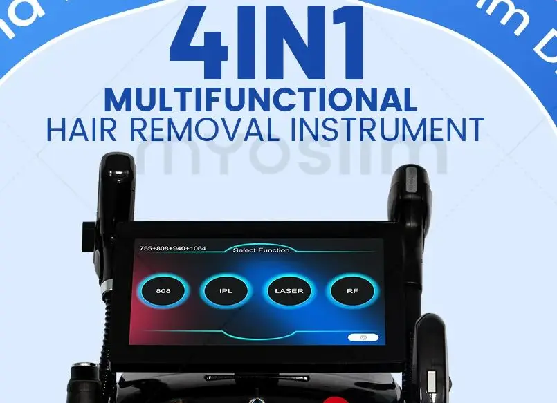 

4 in 1 Professional Hair Removal Machine 808nm Diode Laser IPL RF Skin Rejuvenation Tattoo Removal Picosecond Laser Face Body