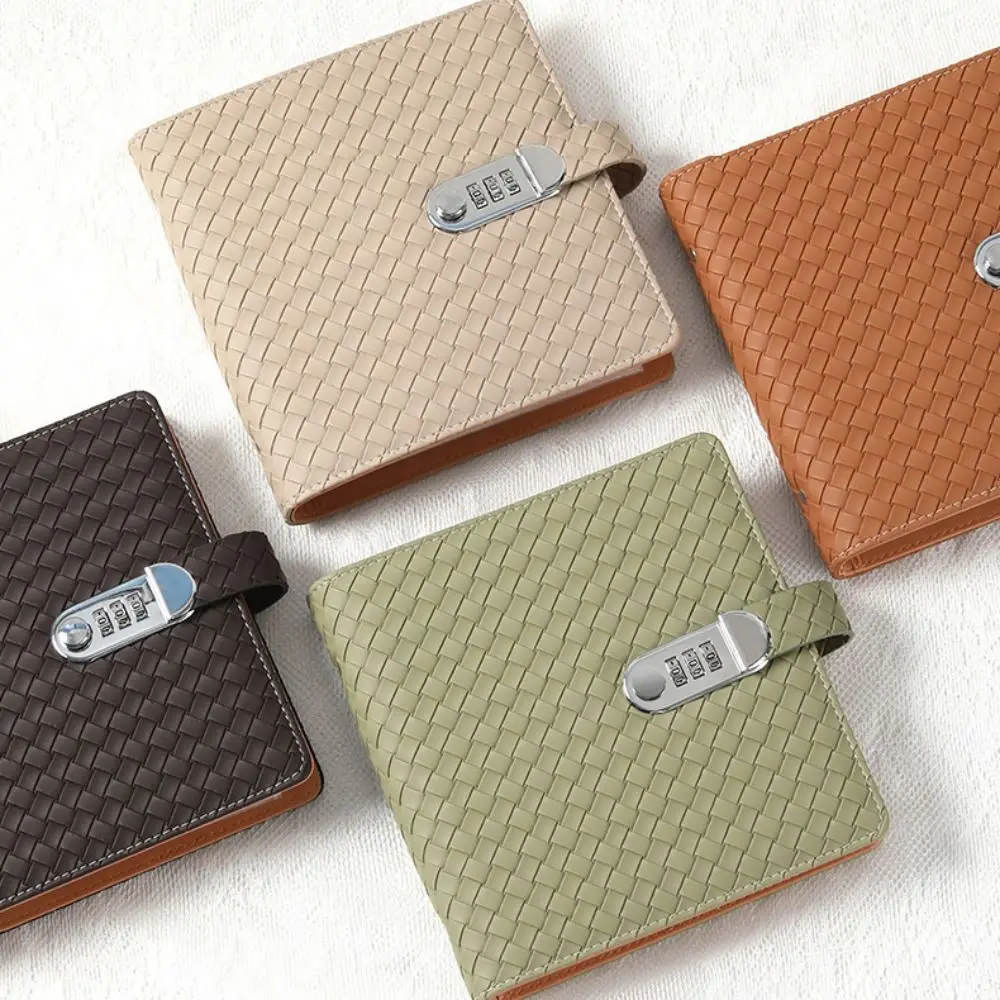 Emboss FWeaving Texture Envelop Savings Challenges Book PU Leather Savings Handbook Budget Binder with Lock Cash Envelopes