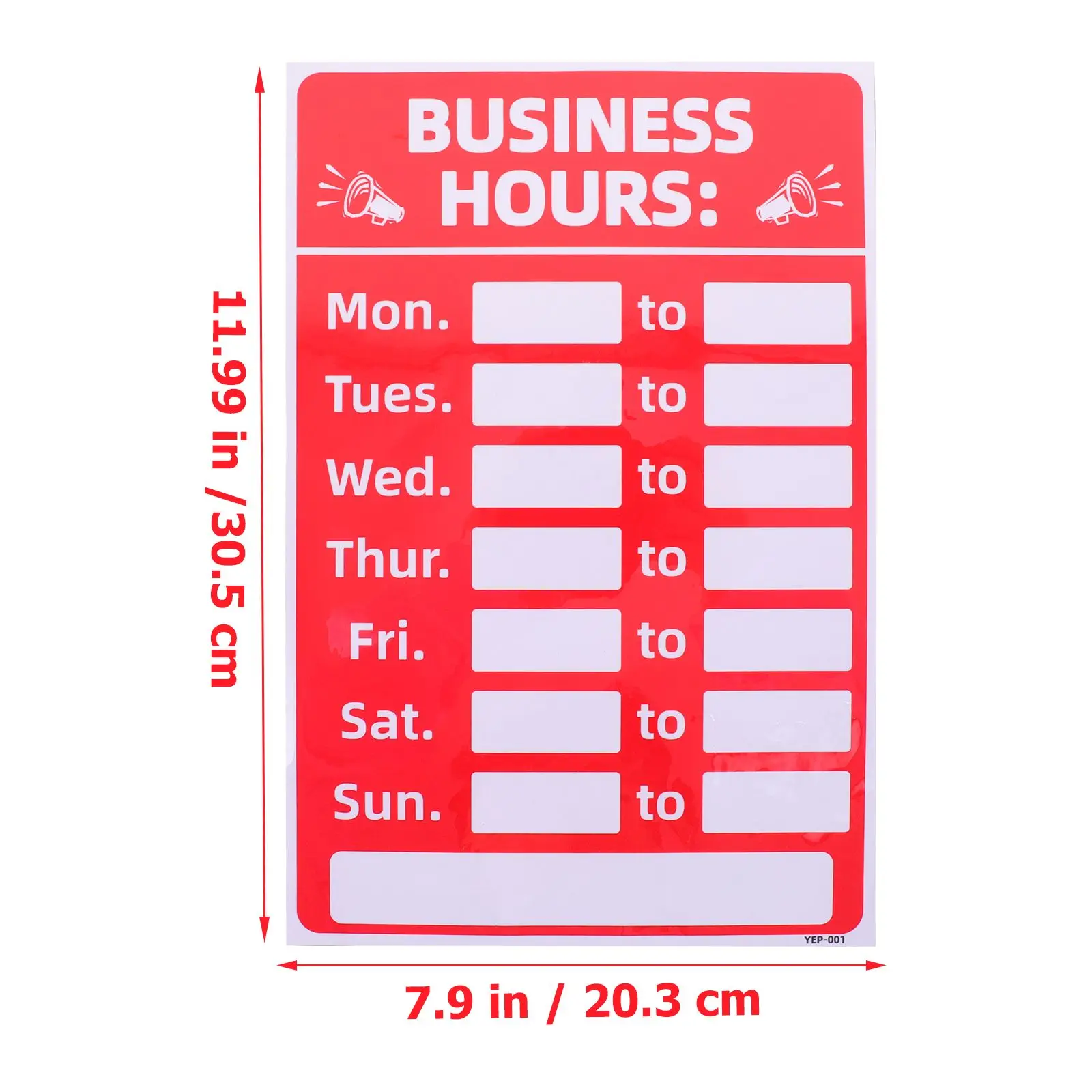 2 Pcs Business Hours Signage Changeable Signs for Doors Stickers Outdoor Office