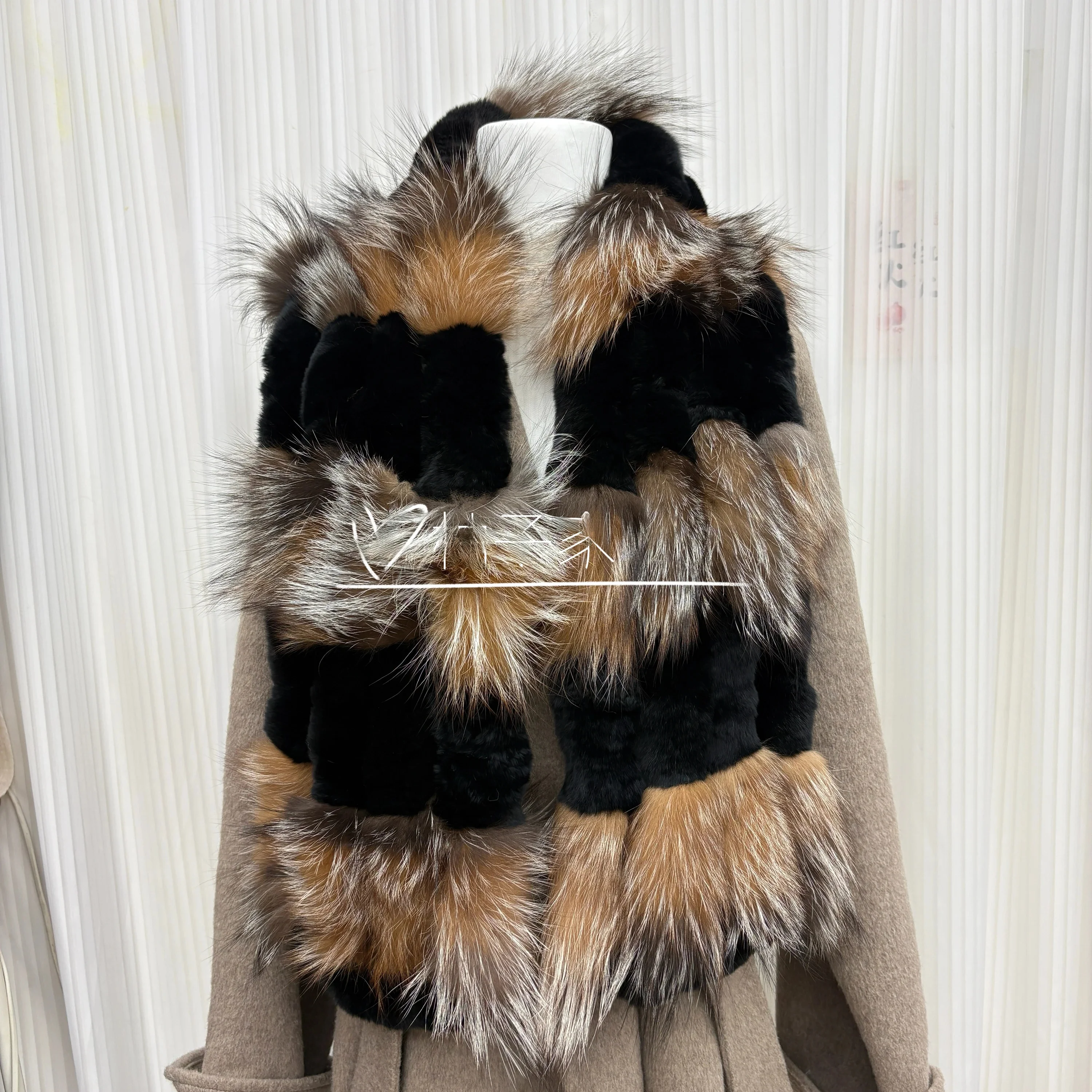 Echarpe-longue-en-fourrure-double-face-epaisse-quatre-rangees-fourrure-de-lapin-chaleur-fourrure-de-caribou-haut-de-gamme-cache-cou-automne-hiver