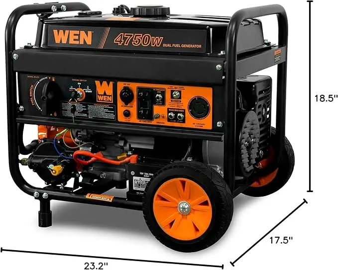 DF475T Dual Fuel 120V/240V Portable Generator with Electric Start Transfer Switch Ready, 4750-Watt, CARB Compliant