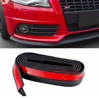 Labio de parachoques delantero de goma de fibra de carbono, Protector de 2,5 M, tira de parachoques, alerón, falda lateral, Protector de goma antiarañazos, Universal para coche