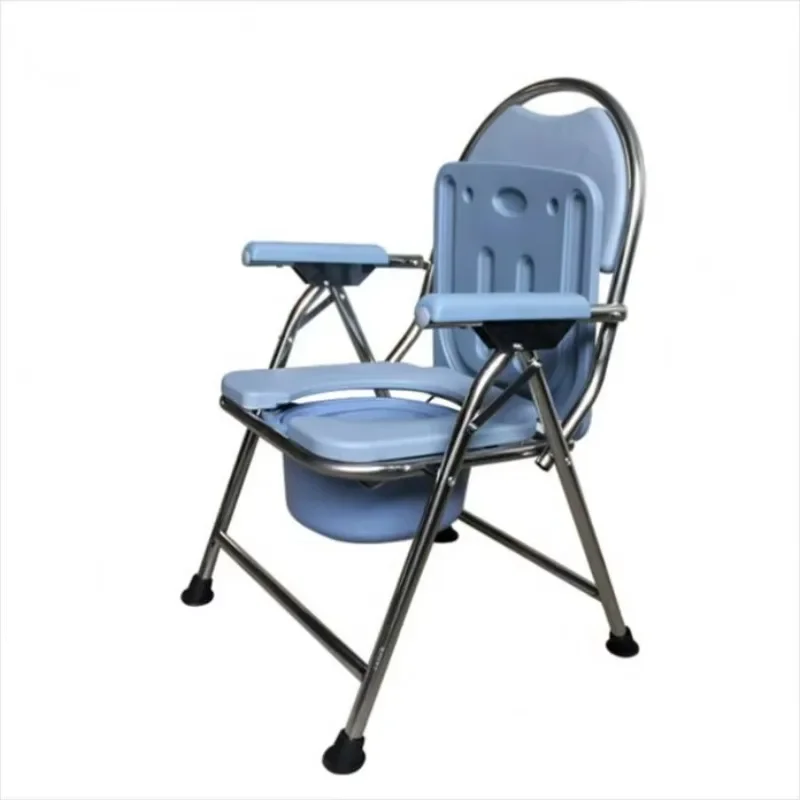 good price Economic hospital toilet commode chair with bedpan Chromed Steel Commode Chair