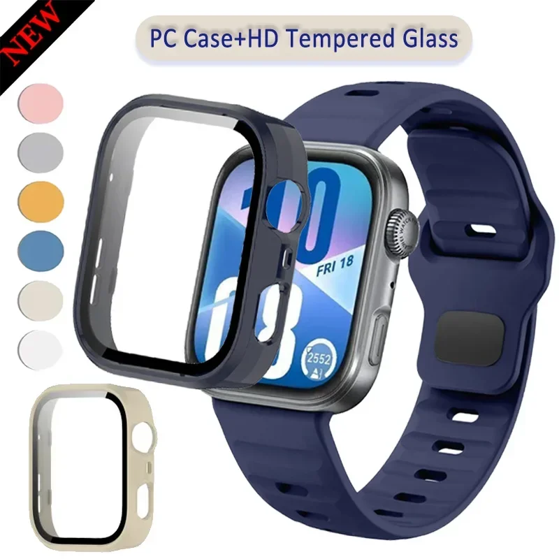 PC-Gehäuse + HD-gehärtetes Glas für Huawei Watch Fit 4/3 Bildschirm Rundumschutz Shell Bumper Cover für Huawei Watch Fit 3/4 Pro