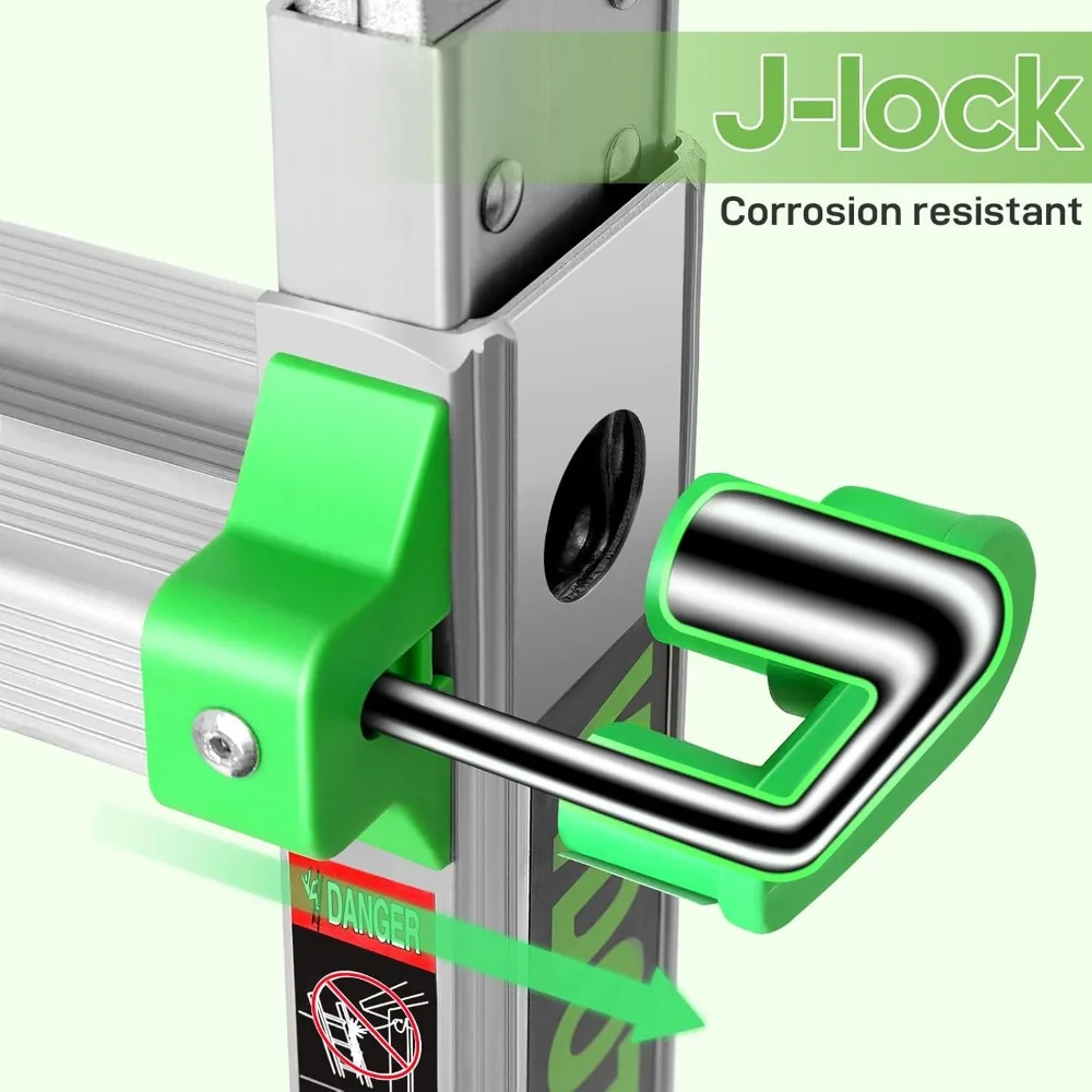 Ladder, Extension Ladders for Home Stairs 14 Ft, 4 Step Multi Position A Frame Ladder with Stabilizer Bar, Compact Folding