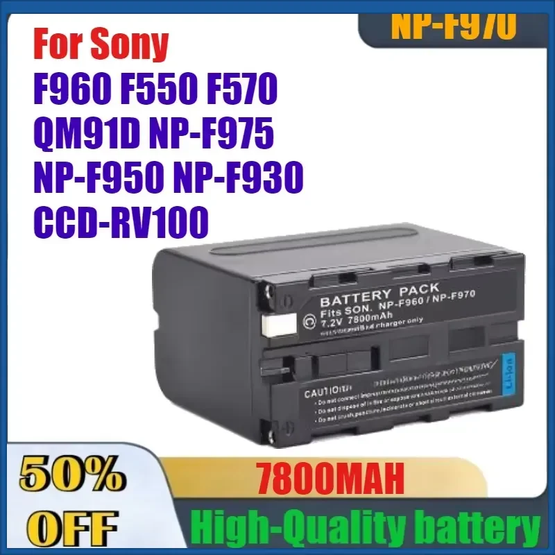 7800mAh High-Quality NP-F970 Camera Battery for Sony F960 F550 F570 QM91D NP-F975 NP-F950 NP-F930 CCD-RV100 Digital Batteries
