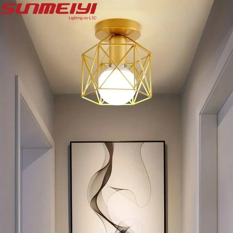 North European Yangtai Lamp Ceiling Light Corridor Modern and Simple Dressing Room Entrance Hall Foyer Light Iron Art