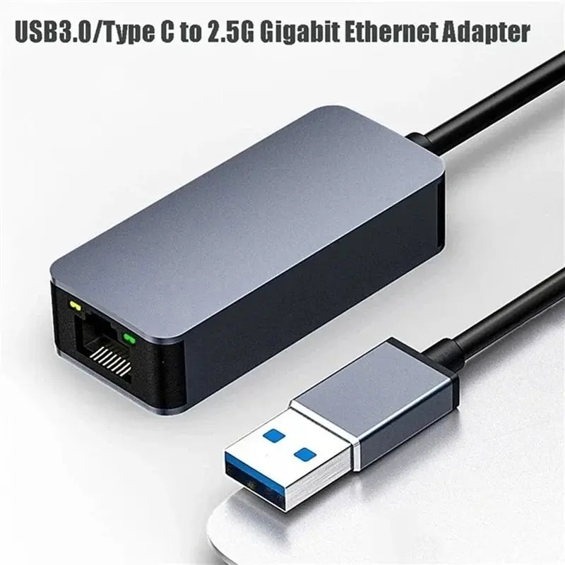 A31T 2.5G USB Ethernet Adapter 2500Mbps RJ45 LAN Network Card for PC Laptop, USB C to Ethernet, High Speed Wired Adapter for