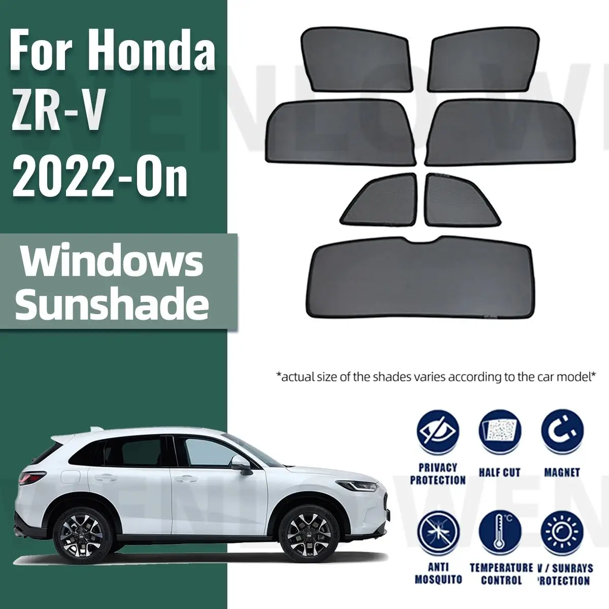 

For Honda ZR-V ZRV 2022 2023 2024 Magnetic Car Sunshade Customized Side Window Curtain Sun Shield Visor Front Windshield