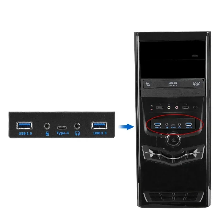 Встроенная USB-панель для настольного ПК, 4/2 порта USB 3.0, кронштейн для передней панели, линейный адаптер, гибкий диск для компьютера