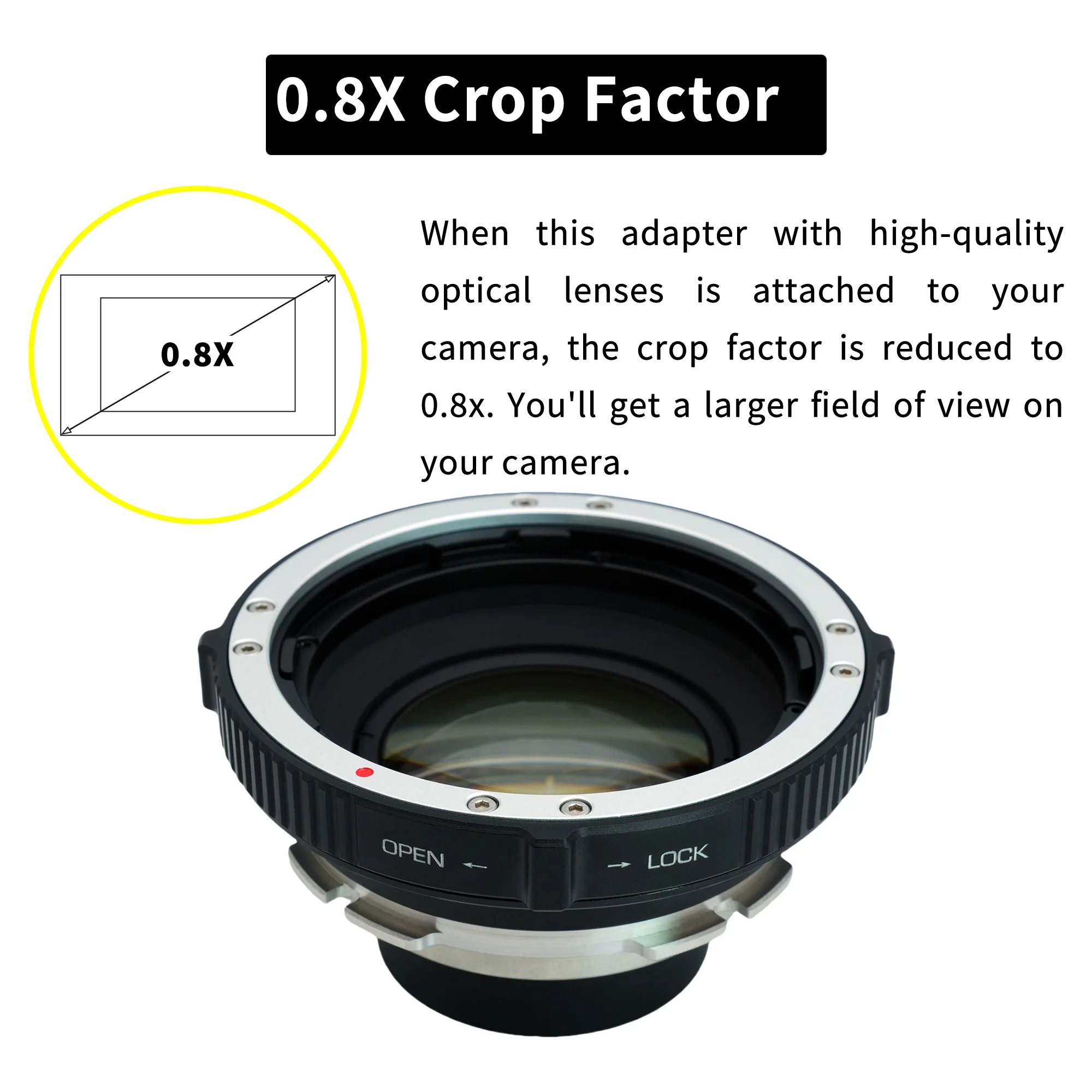 XPIMAGE Speed Booster 0.8X Optical Focal Reducer Adapter Compatible with Hasselblad V Lens for ARRI LPL Mount Cinema Cameras