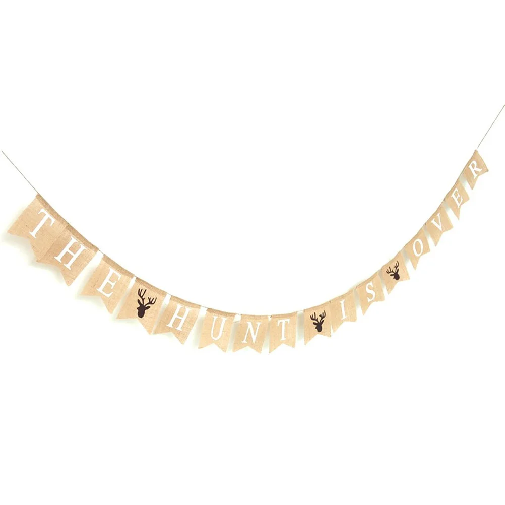 

Triangle Bunting Banner Wedding Decoration Garden Party Burlap Flag Garland Hessian Heart Streamer Home Tree Decor