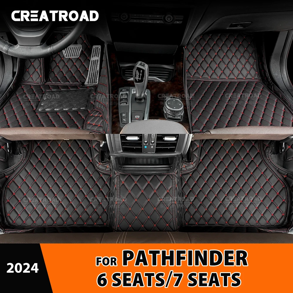 

Custom Car Floor Mats For Nissan Pathfinder 6 Seats/ 7 Seats 2024 Auto Carpet Cover Interior Accessories Protective Pad Parts