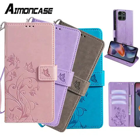 Étui portefeuille en cuir PU gaufré pour Motorola G Stylus 2025 motorola G Play G Power Moto G 5G 2024, housse antichoc avec fentes pour cartes