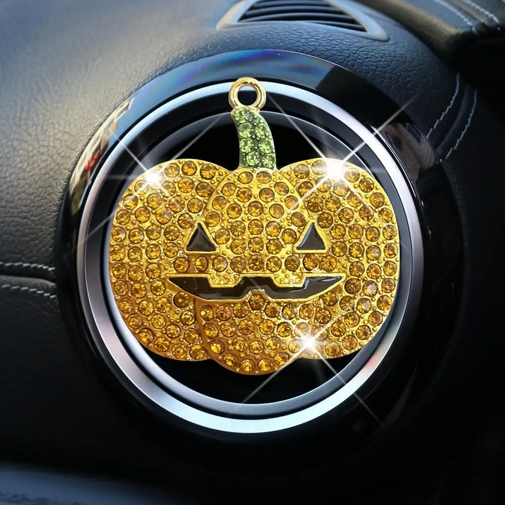 4PCS Festive Car Accessory Aroma Stone Diffuser Hat Pumpkin Cat Creative Air Vent Clip Car Aromatherapy Interior Decor Nice