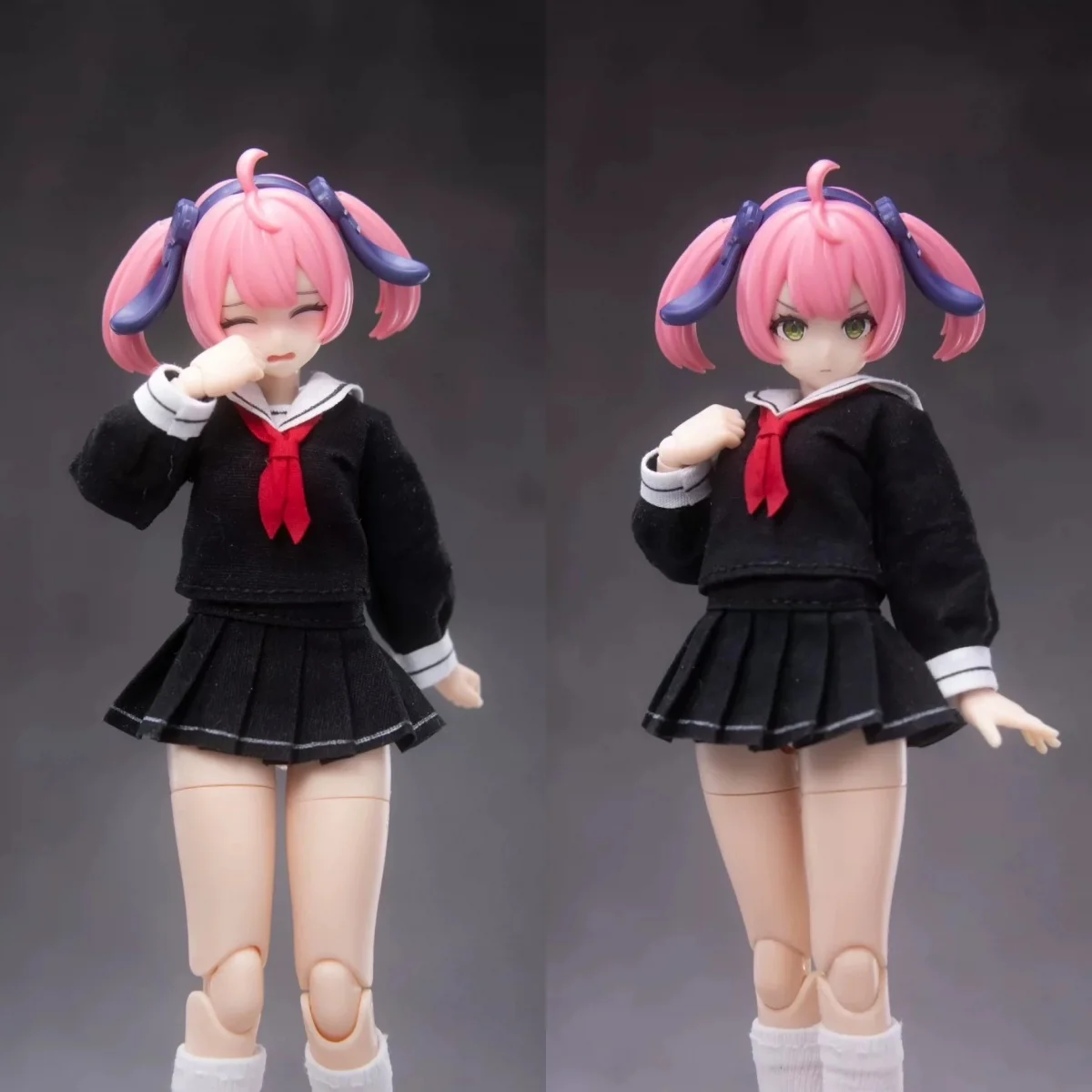 

【Без рисунка】1/12 ручной работы в темном стиле, униформа моряка, плиссированная юбка, аксессуар для одежды, подходит для 6-дюймовой экшн-фигурки BUSTER DOLL, модель