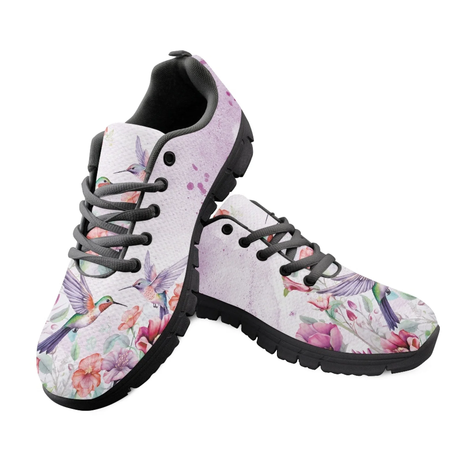 Coloranimal Hummingbird Women Soft Cushioned Athletic Shoes for Hospital Leisure Work Shoe for Travel